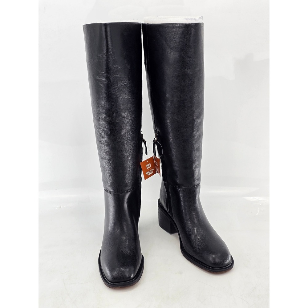 Franco Sarto L-Niva Knee High Boots Womens 11 Black Leather Wide Calf - NEW